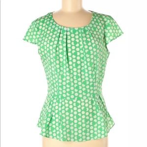 Green Peplum Top 💚🤍💚